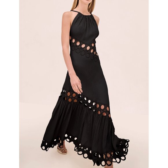Alexis Chelsea Maxi Dress Gown Black Noir Small Party Vacation Cocktail - Picture 2 of 12